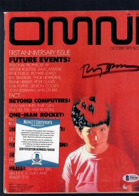 RAY BRADBURY SIGNED Auto 1979 OMNI Magazine Peter Carras Cover Beckett COA Foto 1 de 4