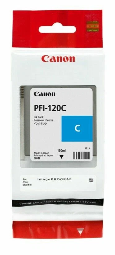 INK JET CIANO ORIGINALE CANON PFI120  2886C001 IMAGEPROGRAF 300 MFP L36EL 130 ML - Immagine 1 di 1