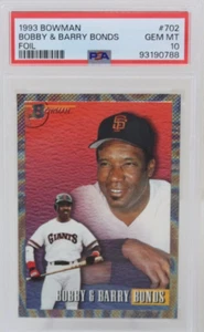 Bobby & Barry Bonds 1993 Bowman Foil MLB Trading Card # 702 PSA GRADED MINT 10 - Bild 1 von 5