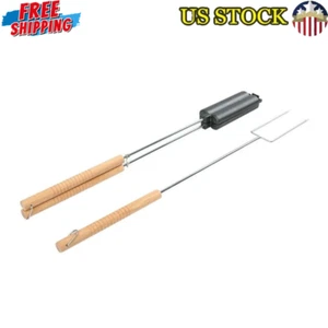 Cast Iron Hot Dog Cooker Camp Grill Fork Long Handle Heavy Duty Outdoor Tool New - Picture 1 of 7