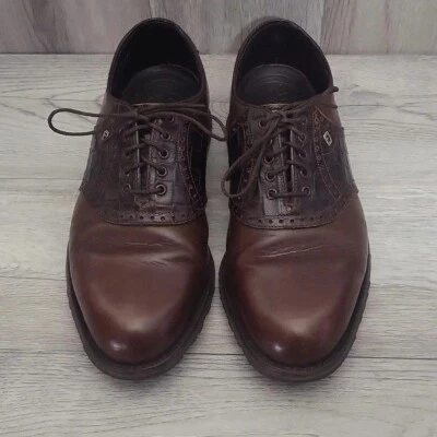 Туфли для гольфа винтажные бордовые коричневые кожаные FootJoy Classics стиль 55402 мужские 7,5D - Изображение 1 из 4