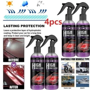 4Pack 3 in 1 High Protection Quick Car Coat Coating Spray Ceramic Hydrophobic UK - Picture 1 of 10