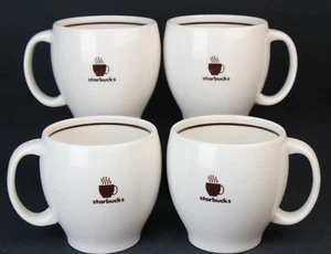 Set of 4 Starbucks Barista Abbey Coffee Mugs/Cups, 15 oz. White/Brown 2004. - Picture 1 of 21