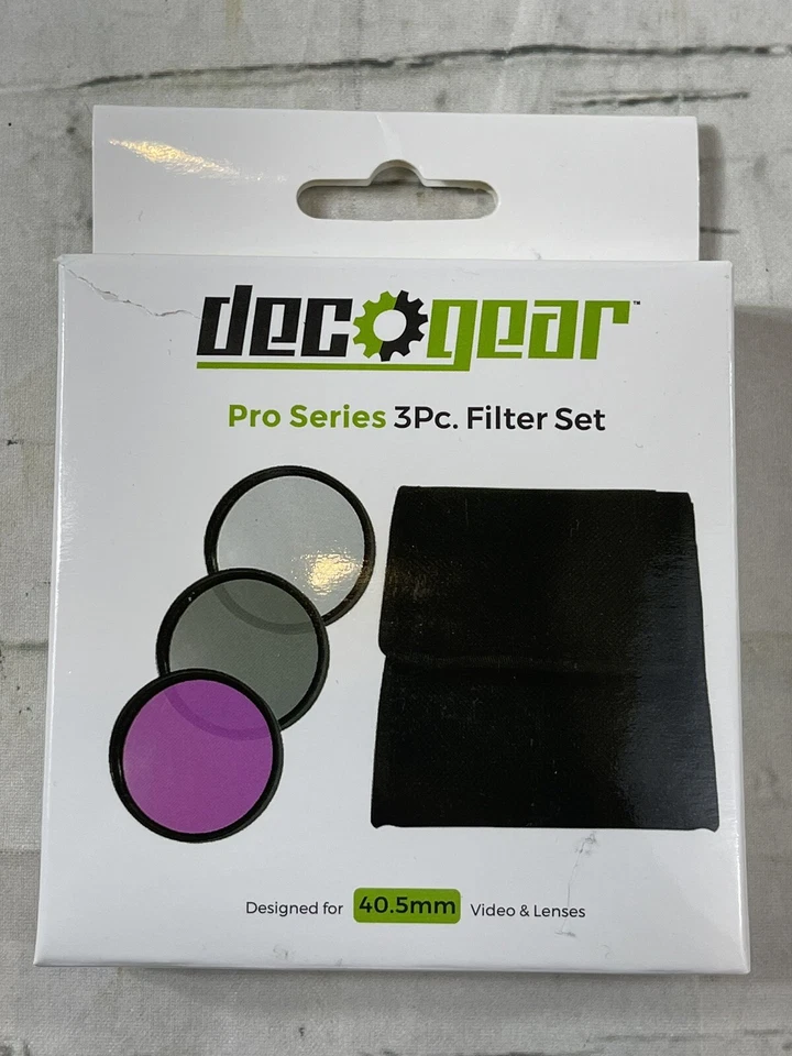 DEC GEAR 3-Piece Filter Set 40.5mm + Protective Pouch (UV, CPL & FLD Filters)   - Image 1 of 2