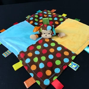 Taggies Coperta di Sicurezza Lovey Monkey Punto Raso Blu Marrone Giraffa Leone Elefante - Foto 1 di 5