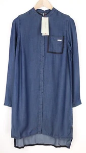 SWEATY BETTY Kvasir Luxe Women Dress S Shirt-Style Blue Denim Like Midi Melange - Picture 1 of 9