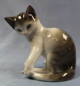 Katze figur porzellanfigur Pfeffer Gotha porzellan 1900 cat figurine - Bild 1 von 1