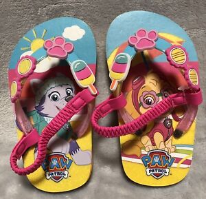 NEW PAW Patrol Toddler Girls' Sling-Back Strap Flip-Flop Sandals Size 5/6 Combo