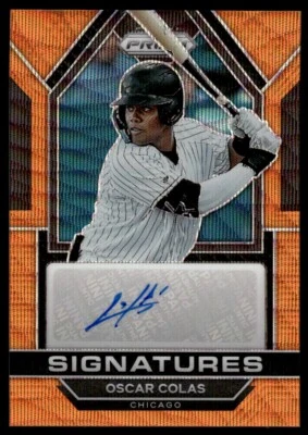 2023 Panini Prizm Signatures Orange Wave Oscar Colas Auto 03/50 Chicago #SIG-OC - Image 1 of 2