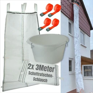 Schuttrutsche 6m Bauschutt Schlauch Set flexibel Schuttrohr mit 4x Spanngurten - Bild 1 von 7