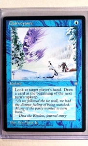 1995 MTG Magic the Gathering Ice Age Clairvoyance Vintage WOTC Card - Picture 1 of 3