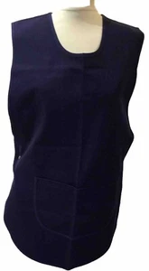 Quality WHITES Navy Polycotton Tabard Apron Cleaning Medical Salon Chef - Picture 1 of 5
