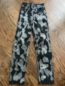 Wild Fable High Waisted Straight Leg Printed Gray & Black Jeans Women’s Size 0 - Picture 1 of 7