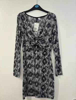 Ladies Brand New With Tags. Bodycon Dress. From H&M Size 12. Snake Print/ Animal - Image 1 of 4