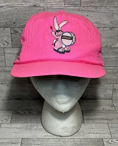 Vintage Energizer Bunny Neon Pink Nylon Snapback Hat Men's Size OSFM - Picture 1 of 5