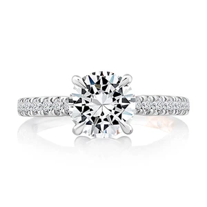 Anillo de compromiso de diamantes de oro blanco de 14k IGI 1,40 quilates cult... - Imagen 1 de 12