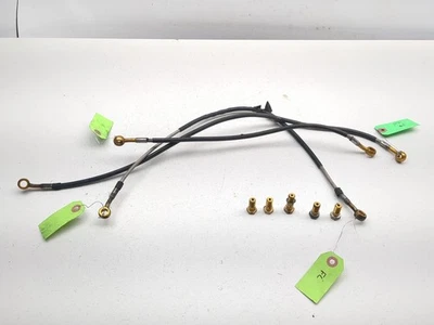 05 06 Kawasaki ZX6 ZX 636 Front Rear Brake Line Hose Set With Banjo Bolts - Image 1 of 4