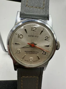 VINTAGE SPRIFU MEN'S WATCH CLEAN RUNS 28MM CASE SIZE MANUAL WIND - Picture 1 of 19