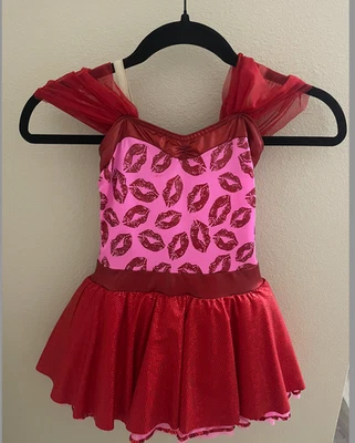 Disfraz de Baile Halloween Rosa Rojo Tutú Beso Niño Intermedio Pequeño Un Deseo Ven Foto 1 de 4