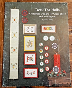 Deck the Halls Christmas designs for cross stitch/needlepoint pattern leaflet - Picture 1 of 7