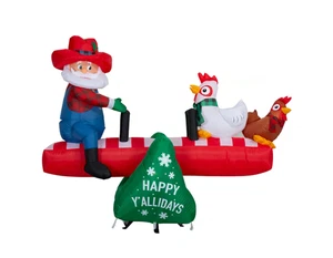 Gemmy 887112 6 ft. Animated Airblown Santa with Chickens - Picture 1 of 4