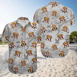 Mickey And Friends Hawaiian Shirt Disney Pirates of Caribbean Button Shirt - Picture 1 of 4