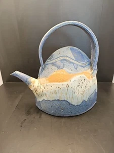 S128 Art Pottery Signed Studio Art Teapot - Picture 1 of 10