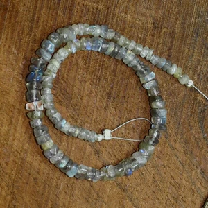 Cuentas de rondelle lisas de labradorita de 7,5 pulgadas Briolette piedras preciosas naturales sueltas - Imagen 1 de 3