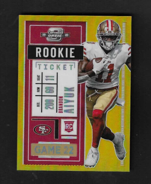 2020 Panini Contenders Optic Brandon Aiyuk Gold Refractor RC 01/10 #62
