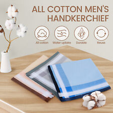 12Pcs Men's Handkerchiefs Soft Cotton Gents Hankies Reusable Cotton Square .L7