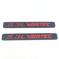 2pcs Chrome 5.3L VORTEC Badge Emblems Fits1500HD 2500HD Silverado Black/ Red 