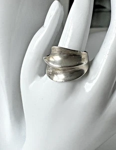 Breiter Designer Ring 925 Silber mit Wellenmuster und Meistermarke Vintage ! - Bild 1 von 17