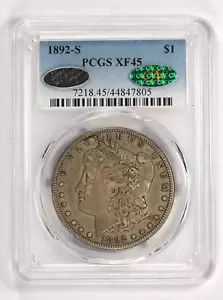 1892-S $1 Morgan Silver Dollar PCGS CAC XF45 Littleton Select - Picture 1 of 4