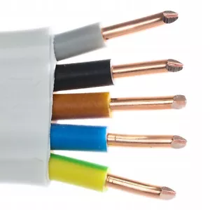 Cable de instalación cable plano YDYp 5x1,5 5x2,5 mm2 450/750V 10-100m blanco cobre - Imagen 1 de 8