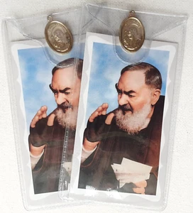 ST PIO Prayer Card & Medal PACK OF THREE - Picture 1 of 6