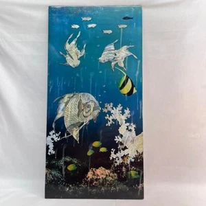 VTG Vietnamese Mother Of Pearl Wall Art Fish Coral Reef .5Hx12"Wx23.5"L*READ* - Picture 1 of 5