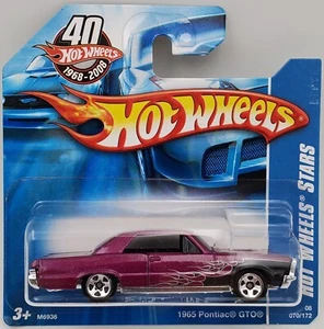 1965 PONTIAC GTO Purple 2008 Hot Wheels #70 All Stars Short Card Mattel - Picture 1 of 7