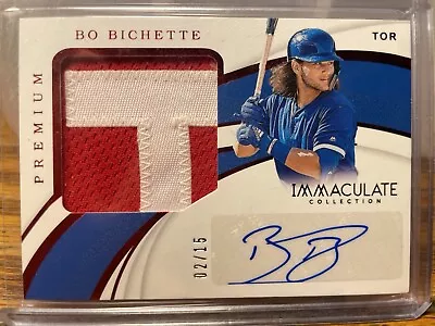2019 Panini Immaculate Bo Bichette RPA Auto Red /15🔥🌟 Bluejays Baseball - Image 1 of 2