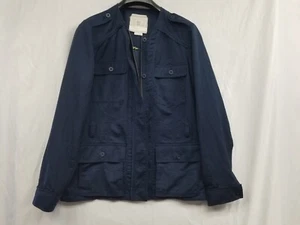 Anthropologie Hei Hei Cargo Jacket Navy Medium Blue Full Zip Button Casual - Picture 1 of 12