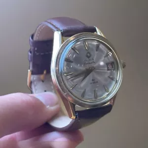 Vintage Swiss Olma Caravelle Automatic 36mm Watch Date Indicator Gold Capped - Picture 1 of 15