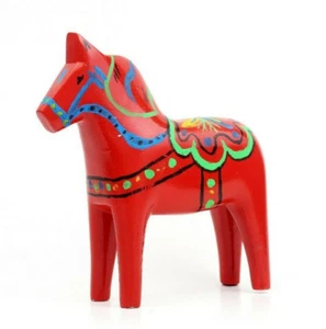 Vintage Swedish Dala Horse 6.6" 17cm dalahäst red Nils Olsson handmade in Sweden - Picture 1 of 6