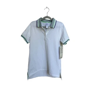 Ivivva Lululemon Girls We Run the Green Polo in White Size 12 NWT - Picture 1 of 6
