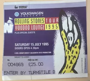 ROLLING STONES 1995 VOODOO Concert Ticket Stub WEMBLEY 7/15 - Picture 1 of 1