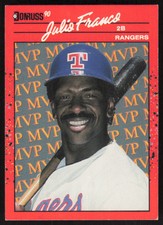 1990 Donruss Bonus MVP's  Julio Franco #BC-14 Texas Rangers
