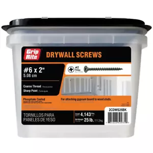 #6 X 2 In. Philips Bugle-Head Coarse Thread Sharp Point Drywall Screws (25 Lbs./ - Picture 1 of 6