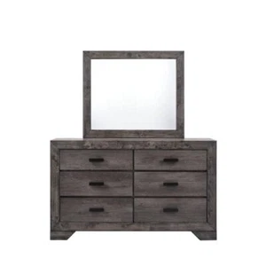 Picket House Furnishings Dresser Mirror Set 16" x 63" x 72" Dust Proof Grey Oak - Picture 1 of 6