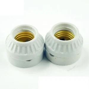 2x E27-Sockel, Lampenfassung, Porzellan, Keramik Fassung Light Socket, - Bild 1 von 5