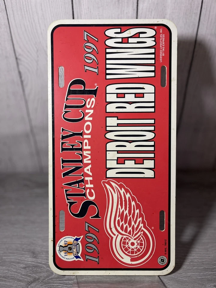 De colección 1997 Detroit Red Wings Stanley Cup Champions recuerdo matrícula Foto 1 de 1