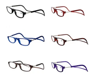 Faltbare Magnetische Lesebrille Snap Click Front Neck Hanging Vollrand Spectacle - Bild 1 von 52