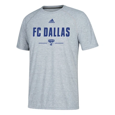 FC Dallas MLS Adidas Men's Grey "Lined Up" Climalite T-Shirt Cover